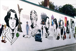 Hawthorne Literary Mural left to right